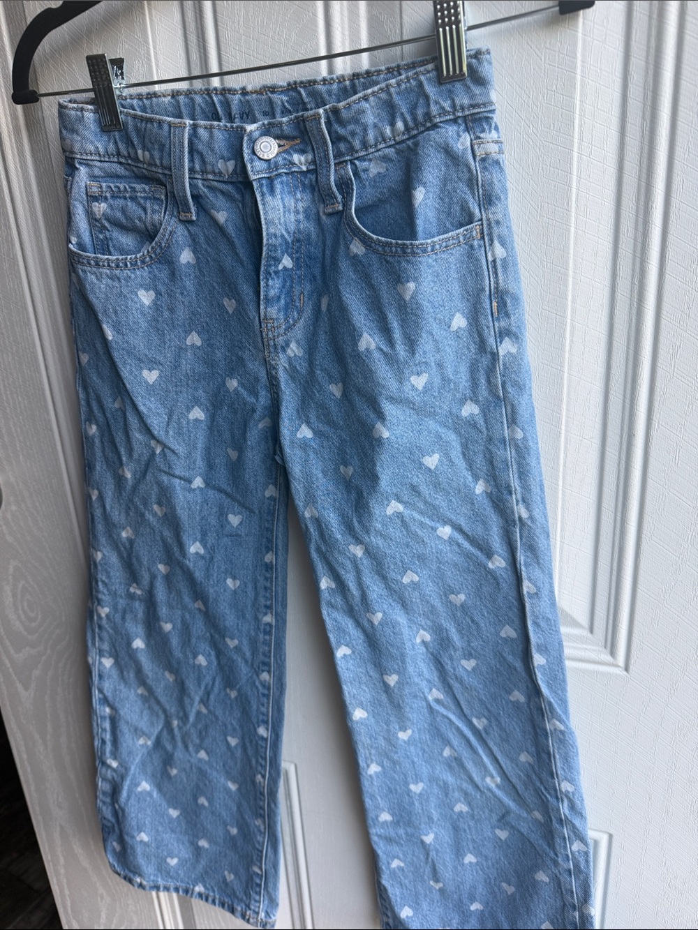 Old Navy Girls Light Wash Denim Wide Legged High Rise Preppy Baggy Jeans Size 10 - Picture 2 of 5